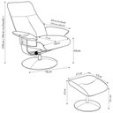 Ver imagem 5 de Poltrona do Papai Elétrica com Massagem e Giratória Nebraska com Apoio de Pés Pu Fendi G56 - Rivatti