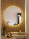 Ver imagem 3 de Espelho Redondo 60cm X 60cm com Led Á Pilha ou Fonte:branco Quente Led À Pilha