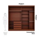 Ver imagem 4 de Guarda-Roupa Casal 2 Portas de Correr 229cm MDF Talin Marrom/Jequitiba