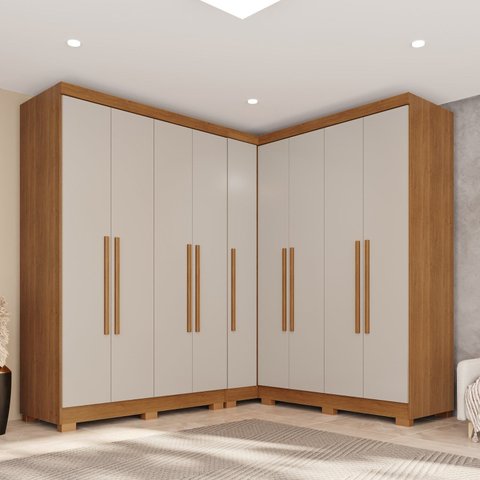 Guarda-Roupa de Canto Modulado com Pés 9 Portas 4 Gavetas França