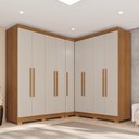 Ver imagem 1 de Guarda-Roupa de Canto Modulado com Pés 9 Portas 4 Gavetas França
