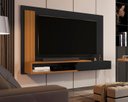 Ver imagem 1 de Painel de Tv Smart Sala Quarto até 50 Polegadas Monaco - Cores - Comprar Moveis em Casa: Preto / Nat