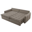 Ver imagem 5 de Sofá Cama Veludo em Madeira Eucalipto 240cm Braço 20cm Arizona Meu Sofá Online