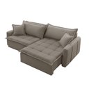 Ver imagem 4 de Sofá Cama Veludo em Madeira Eucalipto 240cm Braço 20cm Arizona Meu Sofá Online