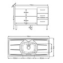 Ver imagem 2 de Balcão 120cm Bianca 02 Portas e 03 Gavetas com Pia e Cuba Ghelplus Branco Moblis
