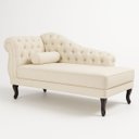 Ver imagem 2 de Chaise Recamier 150 Cmem Veludo Pés Luis Xv Capitonê de Luxo