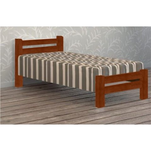 Cama de Solteiro Itália de Madeira Maciça Angelim Pedra/tauari - Cor Mel