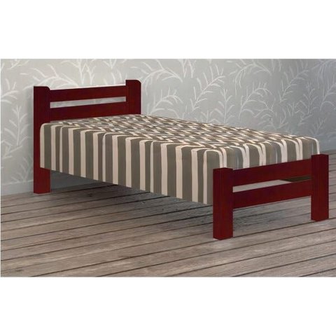 Cama de Solteiro Itália de Madeira Maciça Angelim Pedra/tauari - Cor Mogno