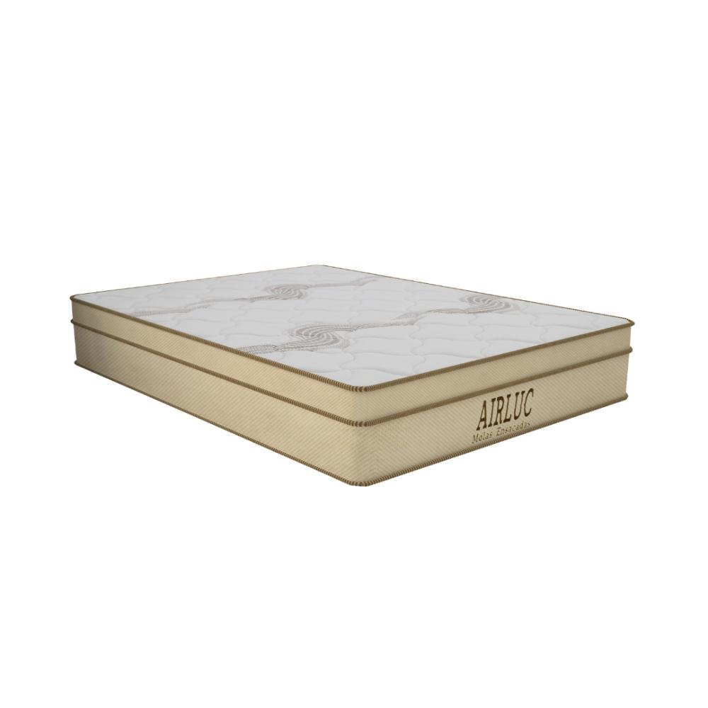 Cama Box Baú King + Colchão De Molas Ensacadas Gazin Airluc 193cm 