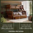 Ver imagem 2 de Beliche Casal Solteiro de Madeira + Aux Casal com Gavetas Woodstore
