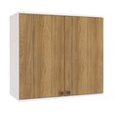 Ver imagem 1 de Armário Aéreo Celeste Kappesberg 100% Mdf 2 Portas Branco/nogueira 80cm