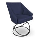 Ver imagem 2 de Kit 6 Poltronas Luxo Alana Veludo Azul Marinho Base Luxo Preto - Pallazio