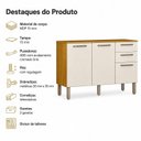 Ver imagem 7 de Balcão de Cozinha Mila 3 Portas 2 Gavetas com Tampo Cinamomo/Off White Espresso Móveis