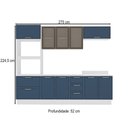 Ver imagem 4 de Cozinha Completa Amara 10 Portas 4 Gavetas com Vidro 40250784 Azul/branco - Politorno