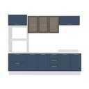Ver imagem 2 de Cozinha Completa Amara 10 Portas 4 Gavetas com Vidro 40250784 Azul/branco - Politorno