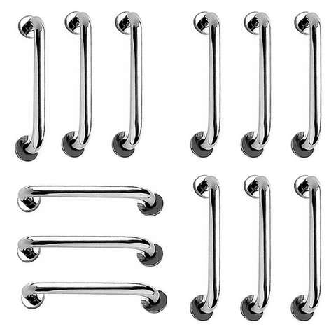 Barra de Apoio 40cm Inox Kit 12 Unidades Idoso Banheiro Box Gestante Cadeirante Casa Suporte Corrima