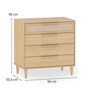 Ver imagem 3 de Cômoda MDF 4 Gavetas com Tela Palha Rattan Quater Linha Paglia Pro