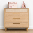 Ver imagem 7 de Cômoda MDF 4 Gavetas com Tela Palha Rattan Quater Linha Paglia Pro