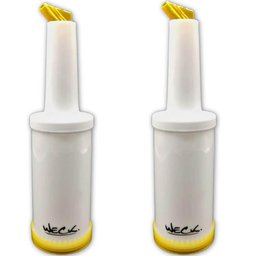 Kit 2 Garrafa Store'n Pour 1l Amarela Weck Bartender Xaropes Bebidas Destiladas - 1