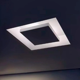 Luminaria de Teto Plafon Embutir Branco Dormitorio Quarto Quadrado Luz Indireta 40x40 Bivolt - 5