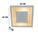 Ver imagem 2 de Luminaria de Teto Plafon Embutir Branco Dormitorio Quarto Quadrado Luz Indireta 40x40 Bivolt