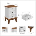Ver imagem 4 de Mesa de Cabeceira Rústica Madeira Maciça 3 Gavetas Branco - Apaixone & Decore