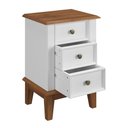 Ver imagem 5 de Mesa de Cabeceira Rústica Madeira Maciça 3 Gavetas Branco - Apaixone & Decore