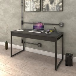 Mesa Escritório Office Estilo Industrial 1,10 M C/ 2 Gavetas - 1