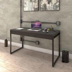 Mesa Escritório Office Estilo Industrial 1,10 M C/ 2 Gavetas