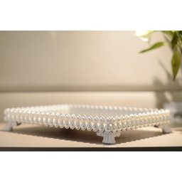 Bandeja Espelho Pérola Decora Elegante Fina Bar B088 Branco - 8