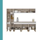 Ver imagem 3 de Cozinha Atlanta Gold 13 Portas 3 Gavetas MDP 241cm Branca Móveis Carraro
