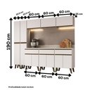 Ver imagem 6 de Cozinha Atlanta Gold 13 Portas 3 Gavetas MDP 241cm Branca Móveis Carraro