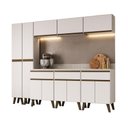 Ver imagem 2 de Cozinha Atlanta Gold 13 Portas 3 Gavetas MDP 241cm Branca Móveis Carraro