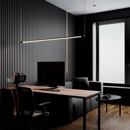 Slim Pendente Preto para Lampada Tubular Led Fio 1,5m Soquete G13 Tensao Bivolt - 1