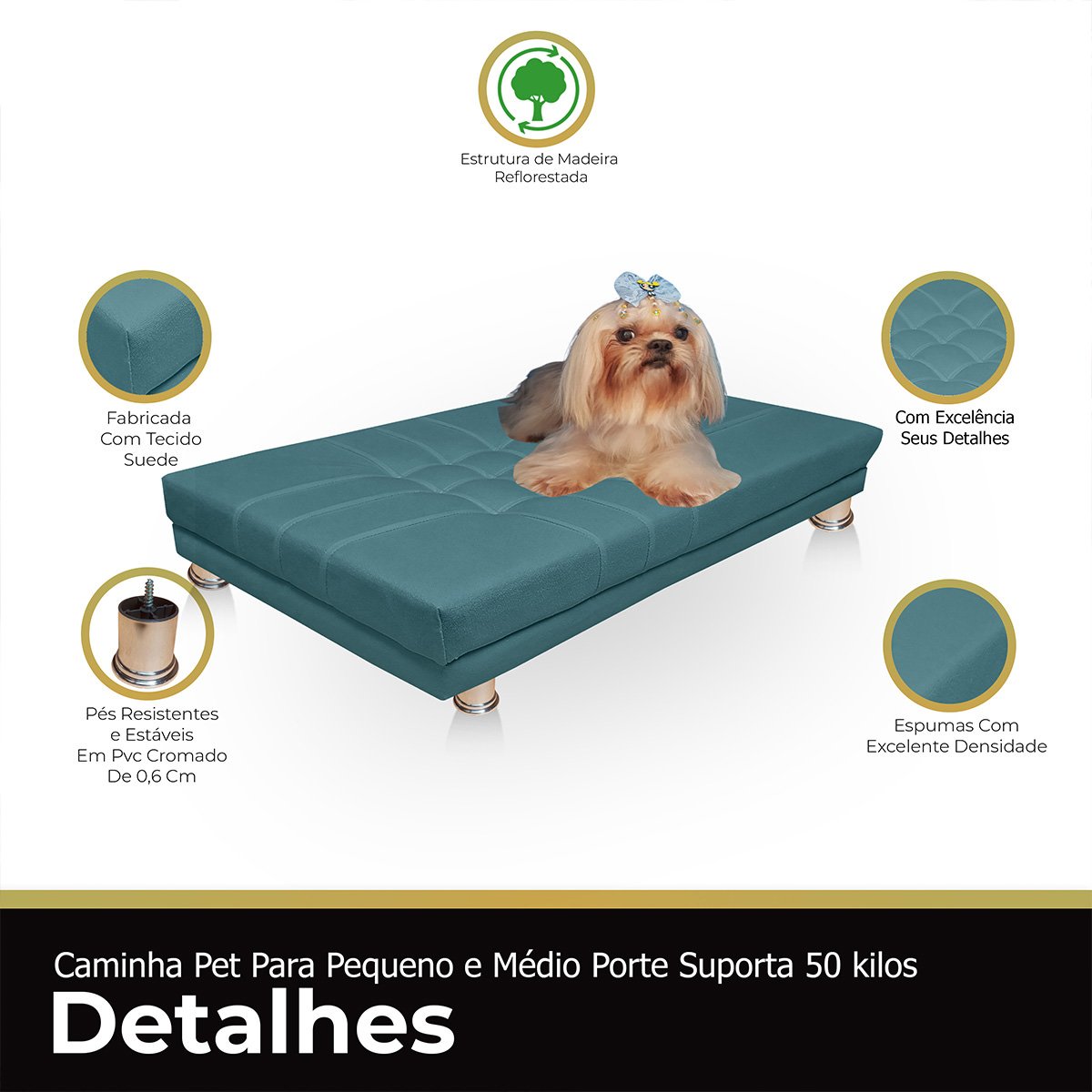 Caminha para Pet Gato Cachorro Cama Pet Caminha para Cachorro Luxo Reforçada Suede - 5