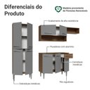 Ver imagem 4 de Armário de Cozinha Completa 229cm Rustic-cinza Emilly Madesa 016