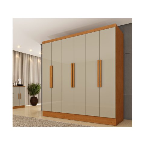 Guarda Roupa Bariloche 6 Portas e 4 Gavetas Internas Tcil Cinamomo Off