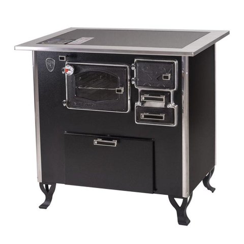 Fogão a Lenha C Forninho C Cx Esq Preto Vidro Cer Nº2