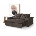 Ver imagem 1 de Sofá Modular Retrátil e Reclinável - Veludo Tabaco - 2,10M