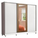 Ver imagem 2 de Guarda Roupa Casal 100% Mdf Madesa Eros 3 Portas de Correr com Espelho com Pés - Branco/rustic
