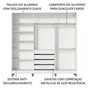 Ver imagem 5 de Guarda Roupa Casal 100% Mdf Madesa Eros 3 Portas de Correr com Espelho com Pés - Branco/rustic