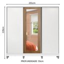 Ver imagem 3 de Guarda Roupa Casal 100% Mdf Madesa Eros 3 Portas de Correr com Espelho com Pés - Branco/rustic
