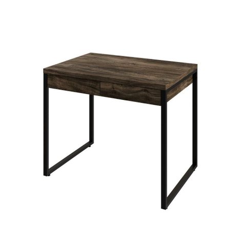 Mesa Kuadra Office 90x60x75cm com 2 Gavetas Carvalho Dark Est.preta