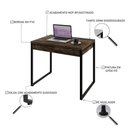 Ver imagem 4 de Mesa Kuadra Office 90x60x75cm com 2 Gavetas Carvalho Dark Est.preta