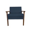 Ver imagem 2 de Poltrona Decorativa Luxo Veneza Linho Azul Marinho