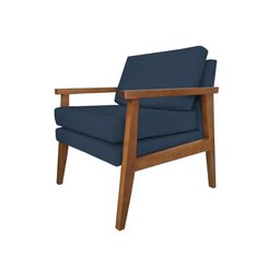 Poltrona Decorativa Luxo Veneza Linho Azul Marinho - 3 Poltrona Decorativa Luxo Veneza Linho Azul Marinho - 3