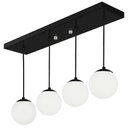 Ver imagem 1 de Pendente Retangular Quadruplo Preto Orby Bolinha Vidro