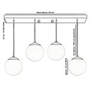 Ver imagem 2 de Pendente Retangular Quadruplo Preto Orby Bolinha Vidro