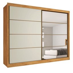 Guarda Roupa Casal com Espelho 2 Portas 6 Gavetas - Sevilha-peroba/off White - Made Marcs - 2