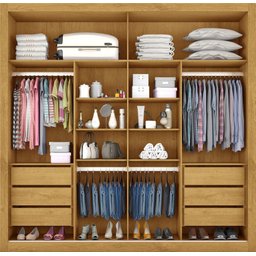 Guarda Roupa Casal com Espelho 2 Portas 6 Gavetas - Sevilha-peroba/off White - Made Marcs - 3